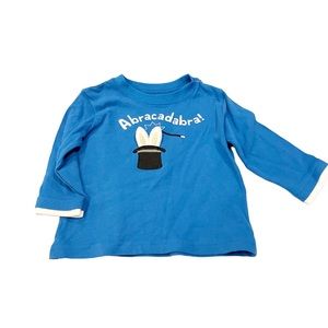 NWT Gymboree Long Sleeve Blue Magician Themed Shirt Size 6-12 months